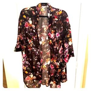 Swimsuit Cover Up Floral Print Sheer Chiffon XXL NWOT